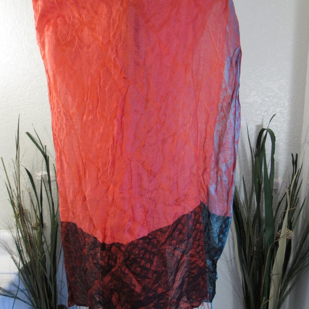Diamond Argyle Paisley Fringe Scarf Lightweight - Picture 5 of 6